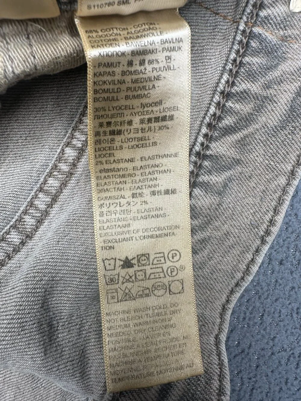 Levi's Premium 514 Mens 38x32 Gray Straight Leg Jeans Red Tab Denim